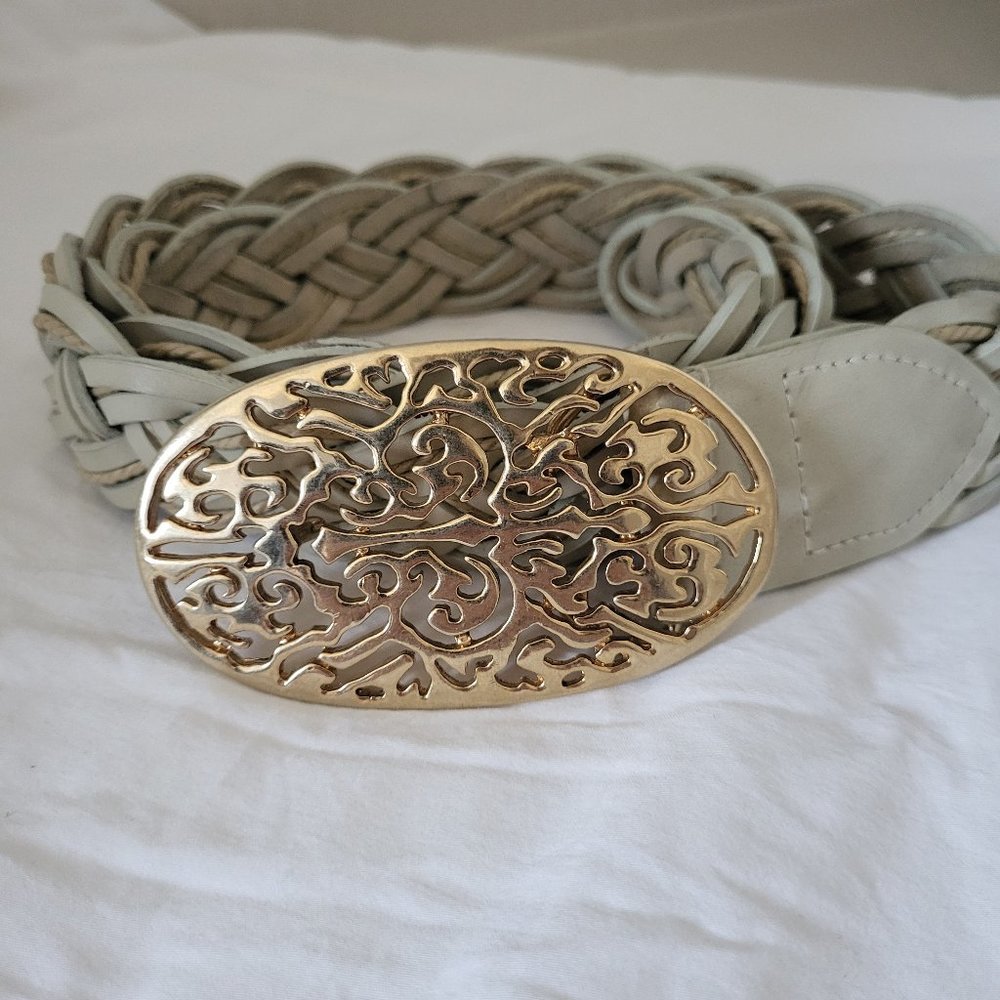 Liz Claiborne Leather Braided Western Belt sz M/L